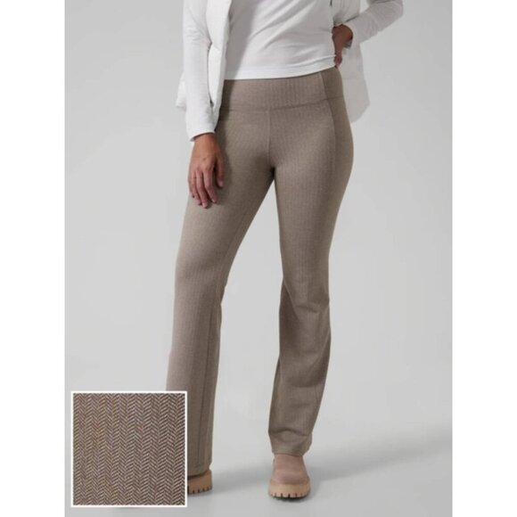 New w/Tags -Large - Athleta Delancey Herringbone Flare Pants - Beige Herringbone - Picture 8 of 12